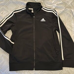 Adidas Black warm up jacket Boys 10-12